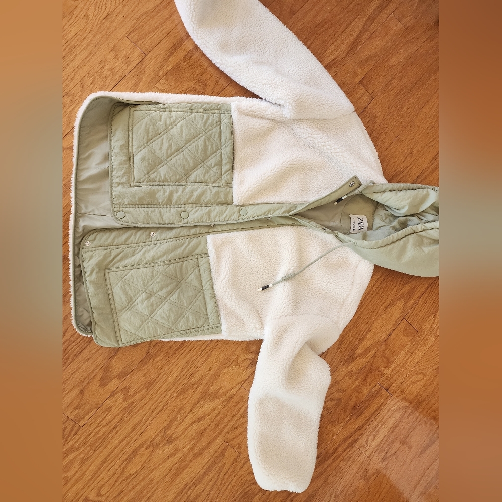 Zara oversized fleece jacket xs